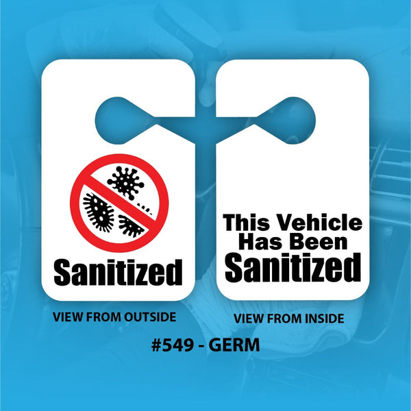 Sanitized Vehicle Hanging Tags