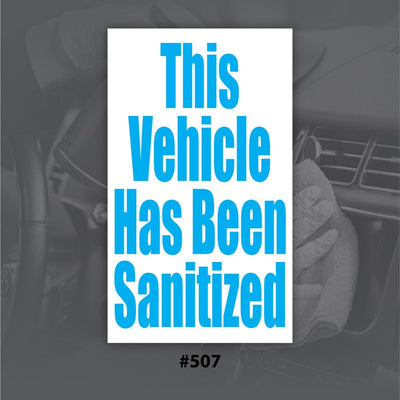 Sanitized Vehicle Static Cling