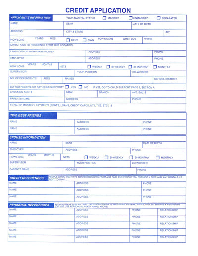 Credit Application - Northland's Dealer Supply Store 